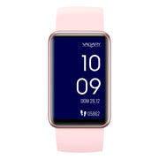 Vagary X05A-003VY con cassa in plastica nera da 27 mm e display digitale rosa.